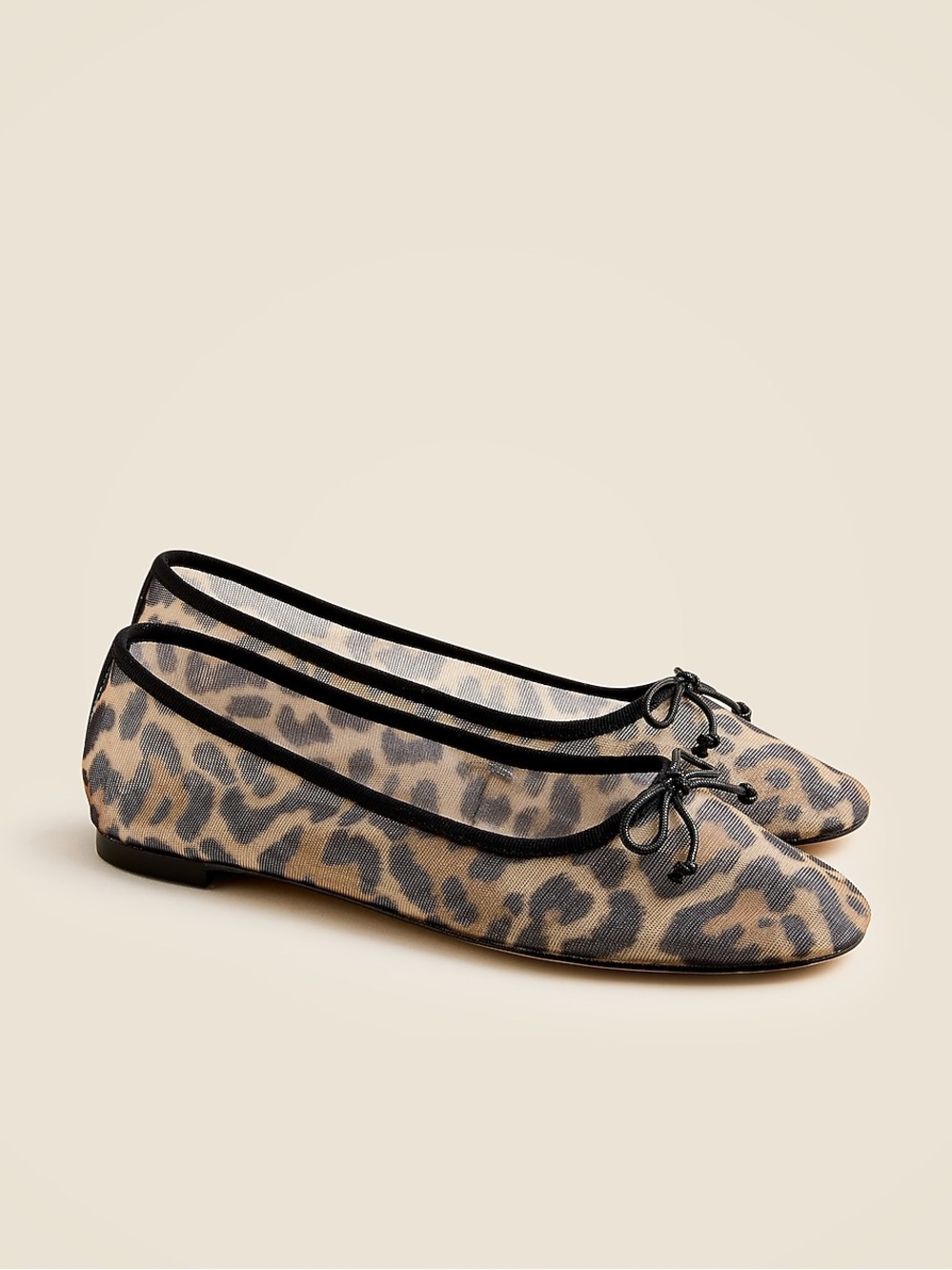 J. Crew Andi Leopard Mesh Ballet Flat Size 8